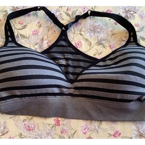 Striped Black and Gray Women's Bralette